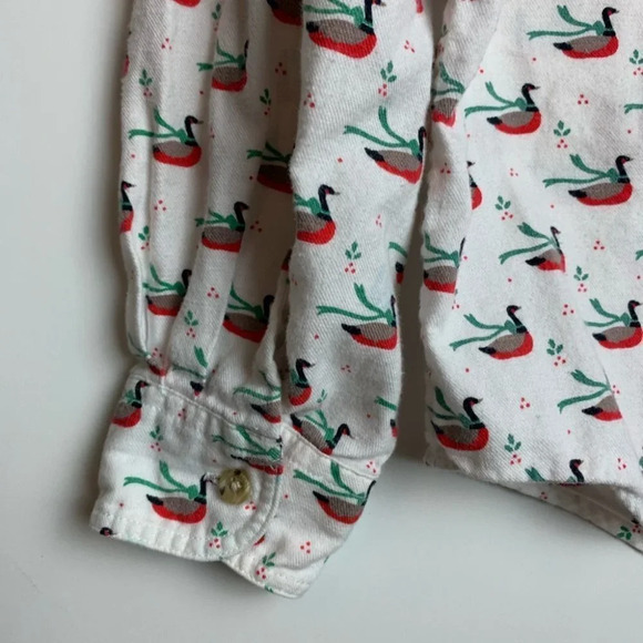 Vintage Bay Club Geese Wearing Scarfs Printed Button Front Shirt Size  14 - Picture 9 of 13